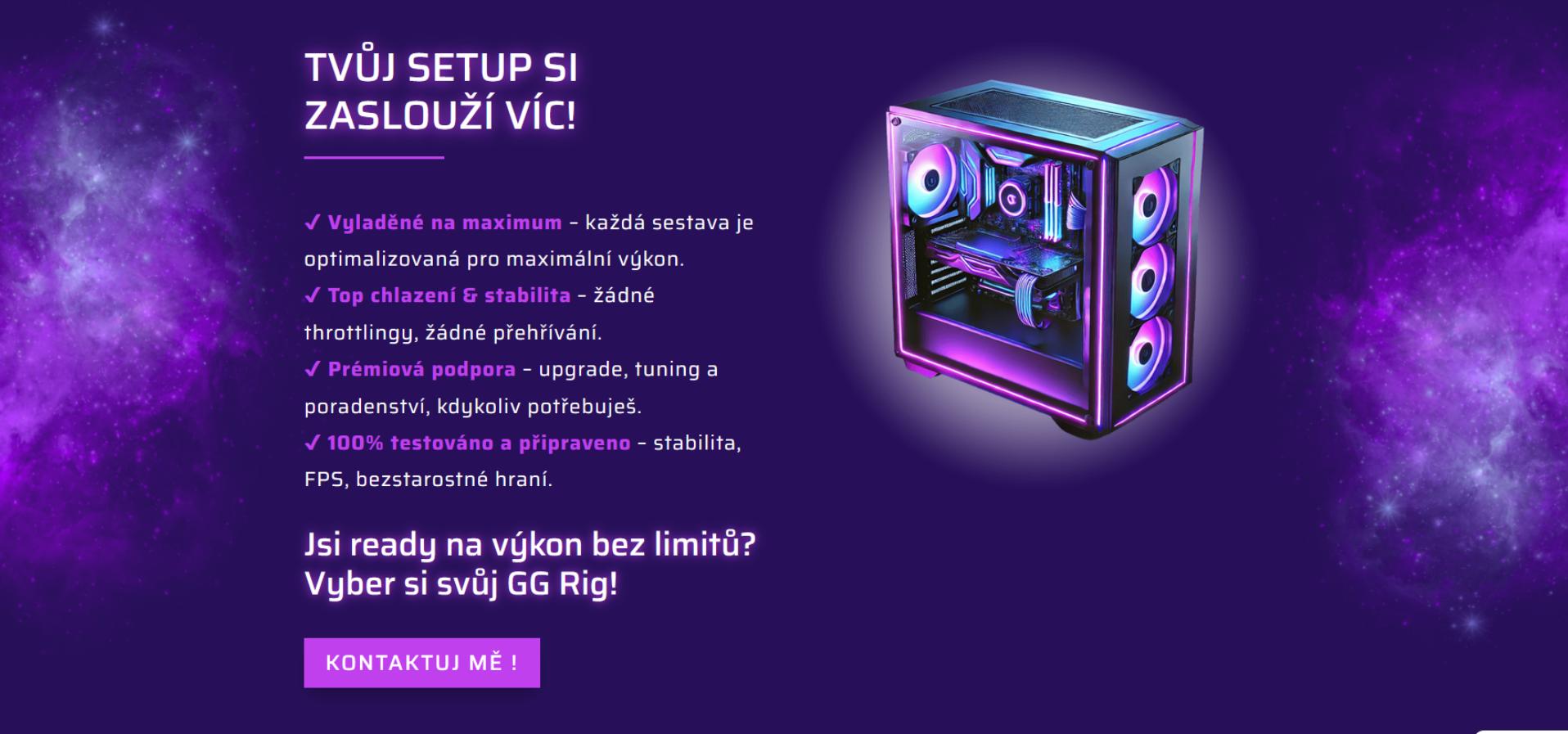 Ukázka tvorby webu GG Rig – vyhotovení od Vědomě online Veronika Lančaričová.