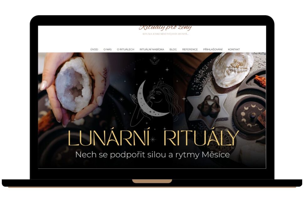 Ukázka tvorby webu Rituály pro ženy – vědomý webdesign pro ženský projekt