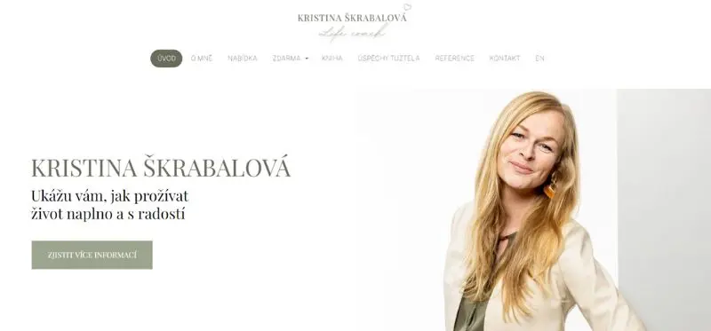 Ukázka webu Kristina Škrabalová