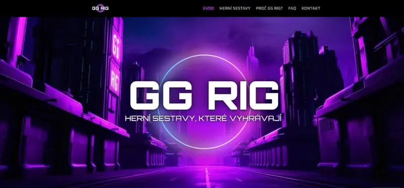 Ukázka webu GG Rig